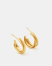 Stainless Steel Twist Hoop Earrings, , large