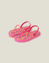Girls Banana Flip Flops, Pink (PINK), large