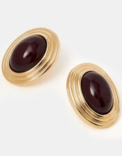 Oval Resin Stud Earrings, , large