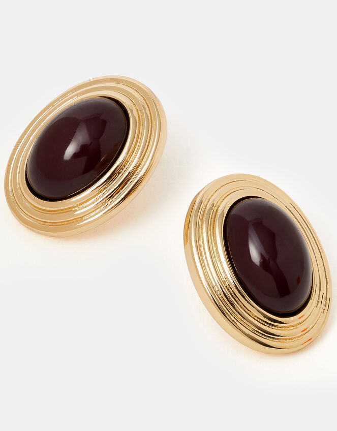 Oval Resin Stud Earrings, , large