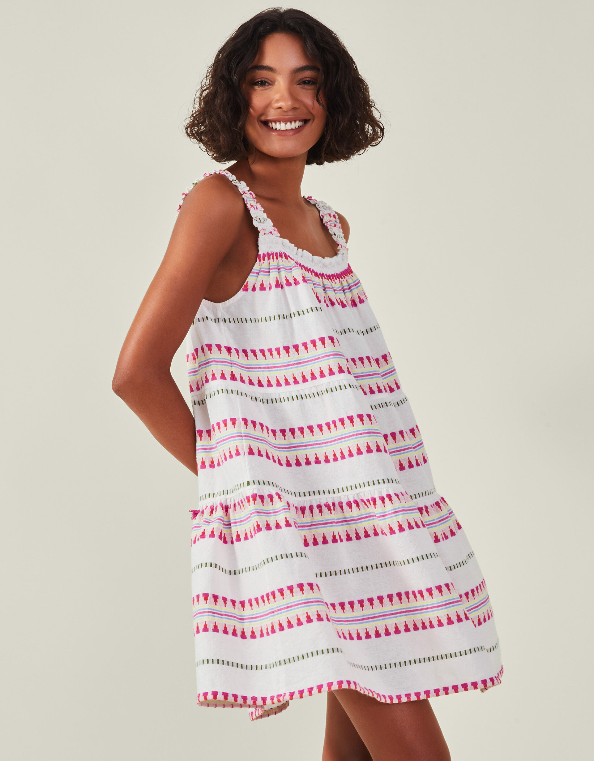 Jacquard Swing Dress Ivory Dresses Accessorize ROI