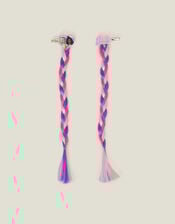 Girls 2-Pack Barbie™ Faux Hair Clips, , large
