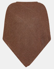 Sparkle Knit Poncho, Brown (CHOCOLATE), large