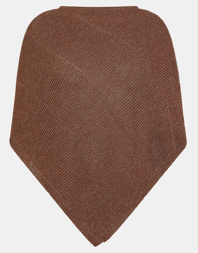 Sparkle Knit Poncho, Brown (CHOCOLATE), large