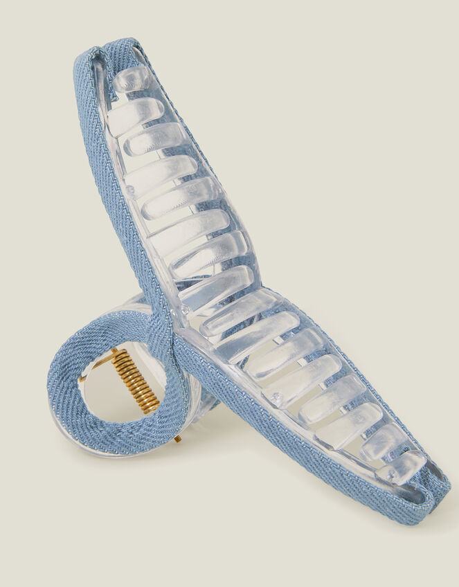 Wrapped Denim Claw Clip, , large