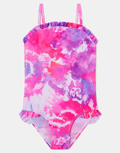 Girls Ruffle Tie Dye Swimsuit, Multi (BRIGHTS MULTI), large