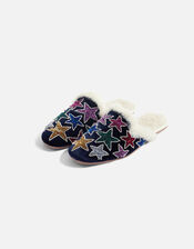 Embellished Star Velvet Slippers, Multi (BRIGHTS-MULTI), large