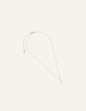 14ct Gold-Plated Rough Cut Clear Quartz Shard Necklace, , large