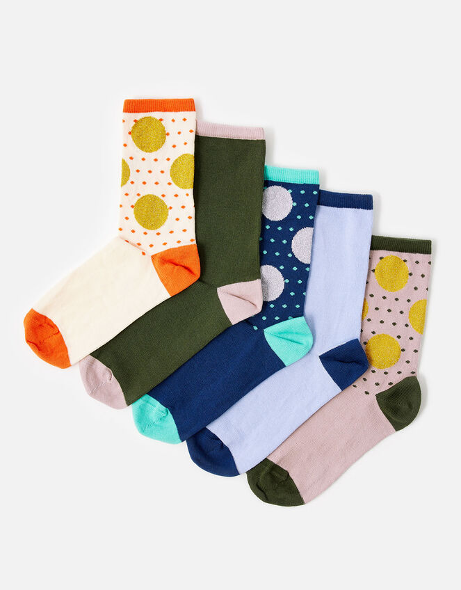 Spot Print Sock Multipack, Multi (BRIGHTS-MULTI), large