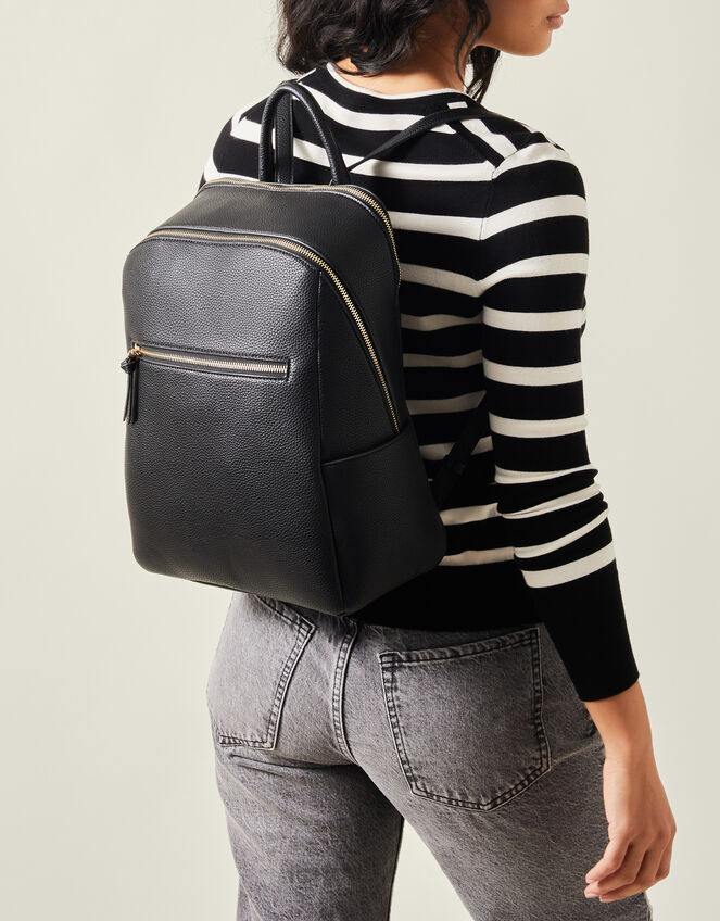 black leather backpack accessorize Buy London Women's Front Flap at Baby Bag for Hospital Faux Leather Backpack Black |