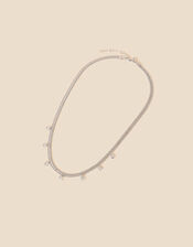 Platinum-Plated Sparkle Station Necklace, , large