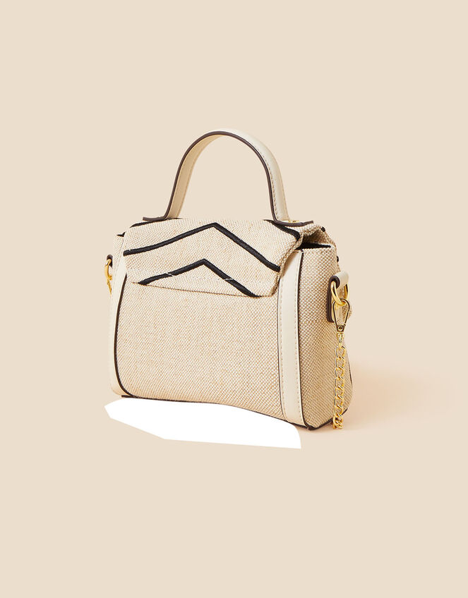 Chevron Jute Handheld Bag, , large