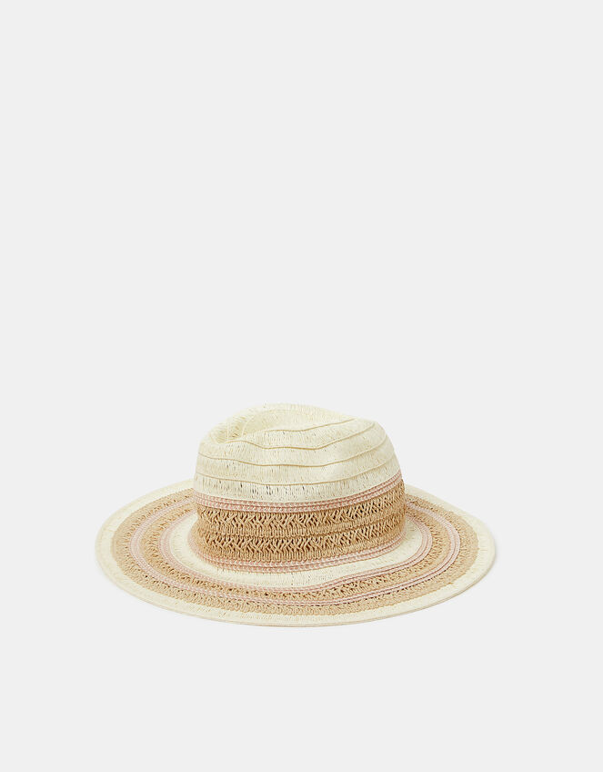 Woven Fedora Hat, , large