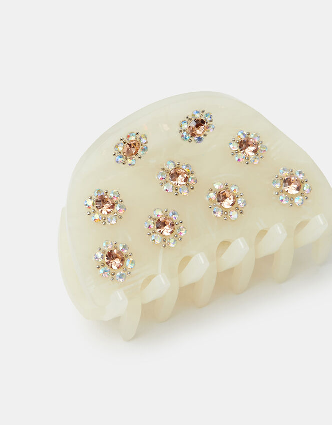Rhinestone Floral Claw Clip, , large