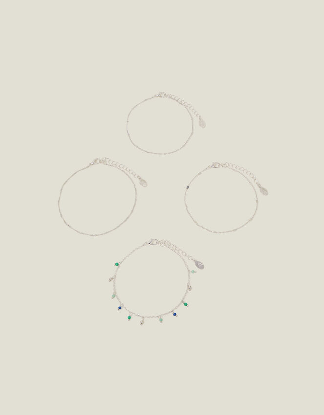 4-Pack Bead Drop Anklets, , large