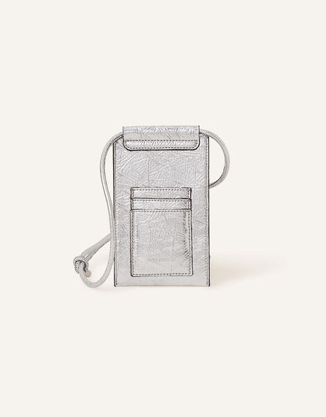 Flat Phone Pouch, Silver (SILVER), large