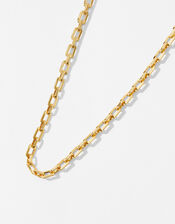 Gold-Plated Flat Chain Necklace, , large