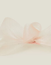 Fascinator Feather Bow Hair Clip, Pink (PALE PINK), large