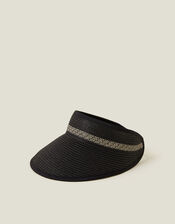 Straw Visor Sun Hat, , large