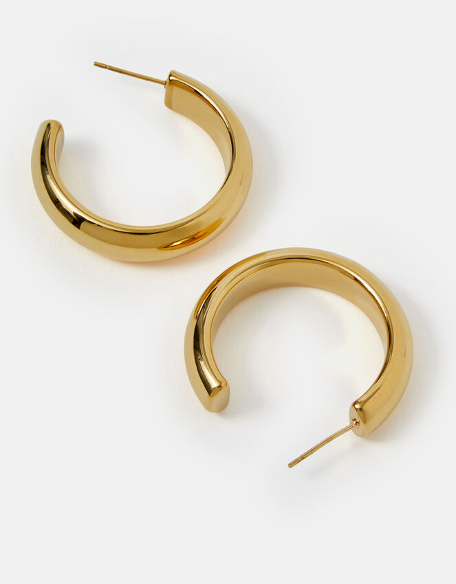 Stainless Steel Chunky Hoop Earrings, , large