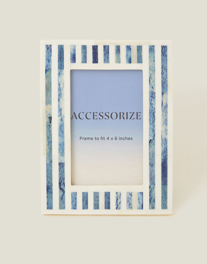 Stripe Resin Photo Frame 4 x 6 Blue, , large
