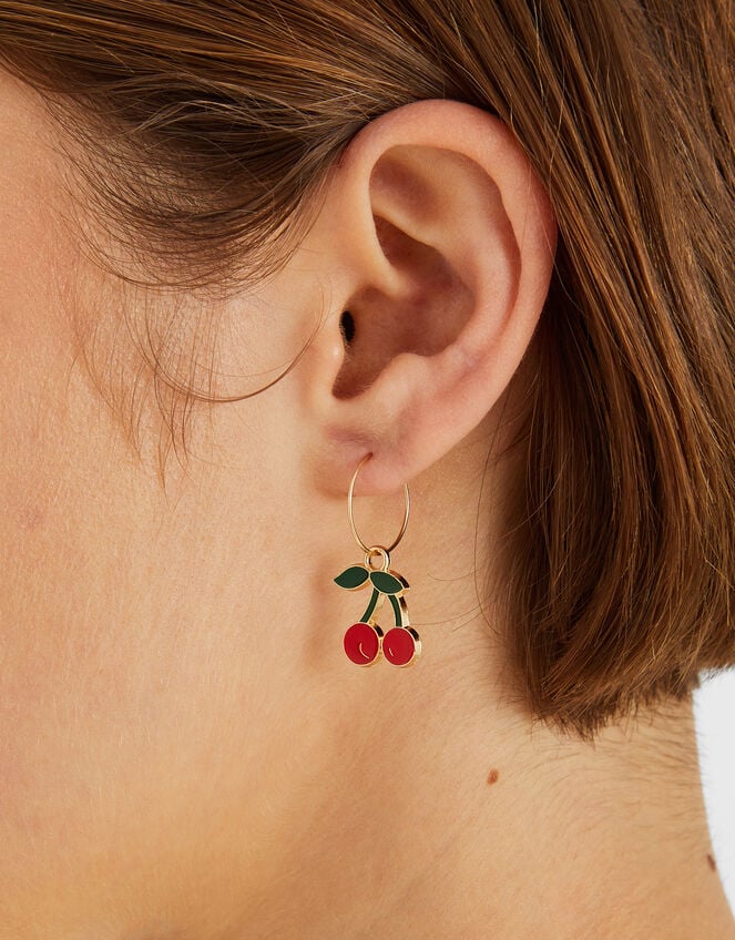 3-Pack Fruity Charm Hoop Earrings, , large