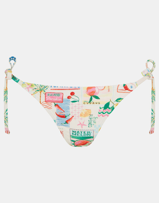Summer Print Tie Side Bikini Bottoms, Multi (MULTI), large