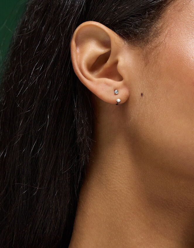 Titanium Diamanté Barbell Hoop, , large