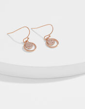 Rose Gold-Plated Sparkle Drop Earrings, , large