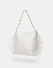 Feather Beaded Bridal Bag, , large