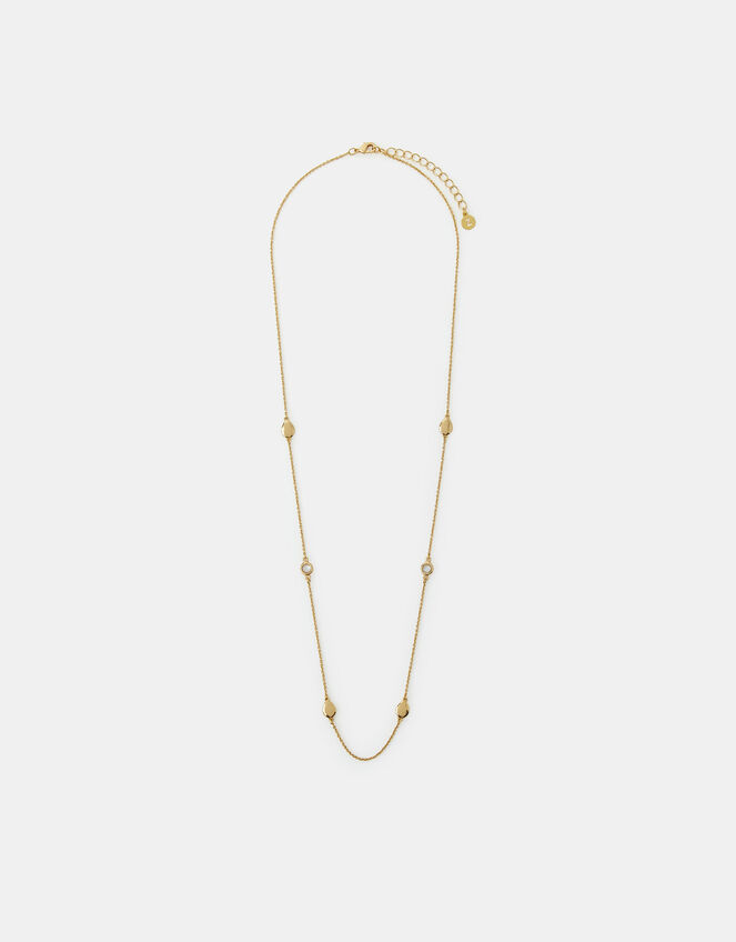 14ct Gold-Plated Long Station Necklace, , large