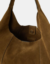 Large Suede Shoulder Bag, , large