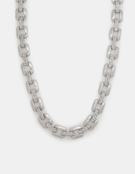 Chunky Diamanté Chain Necklace, , large