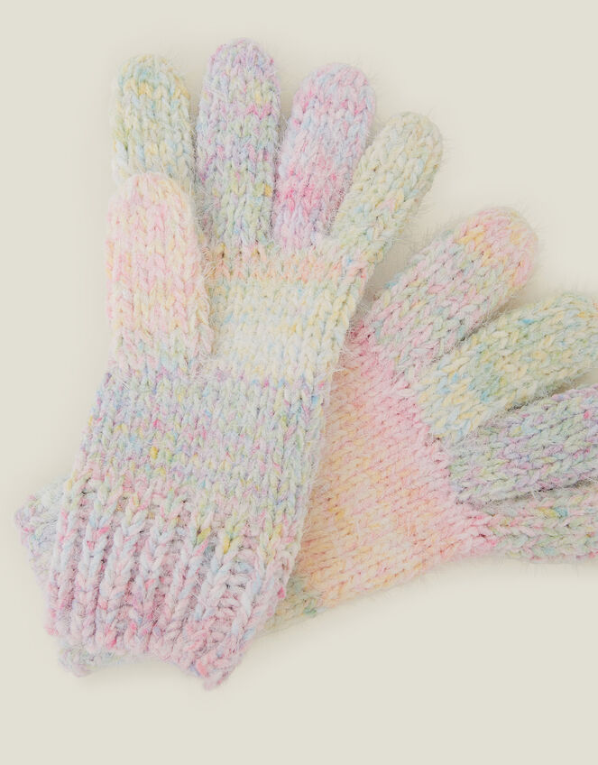 Girls Ombre Rainbow Gloves, Multi (PASTEL MULTI), large