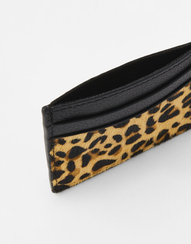 Suki Leopard Leather Card Holder, , large