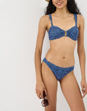 Floral Buckle Bikini Top, Blue (BLUE), large