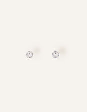 Sterling Silver Small Crystal Studs, , large