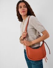 Woven Scoop Crossbody Bag, , large