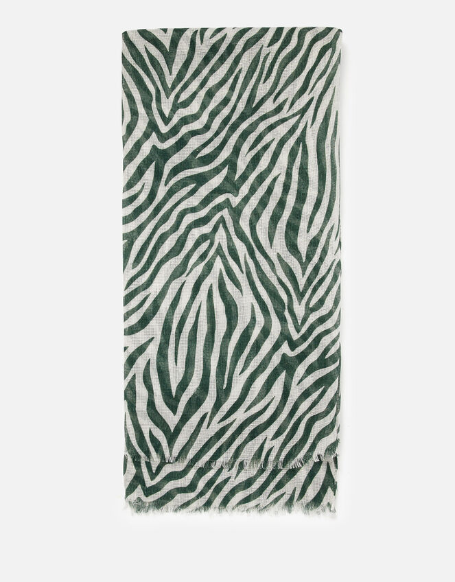 Zebra Print Scarf in Recycled Polyester, , large