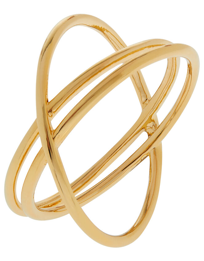 Gold-Plated Double Kiss Ring, Gold (GOLD), large