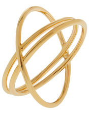 Gold-Plated Double Kiss Ring, Gold (GOLD), large