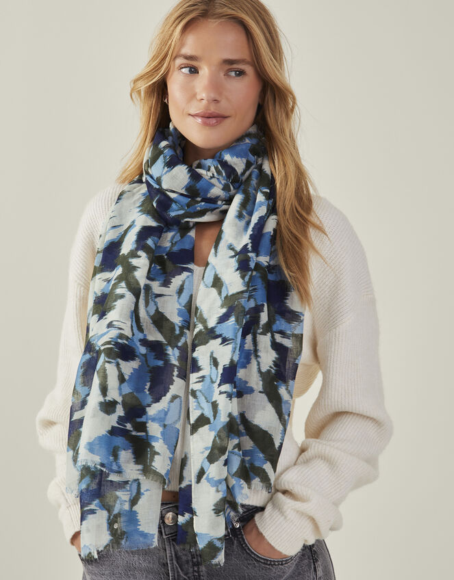 Blurred Meadow Print Scarf, , large