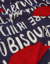 Lightweight Bisous Print Scarf, , large