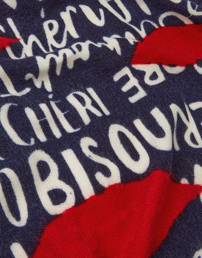 Lightweight Bisous Print Scarf, , large