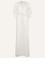 Palm Embroidered Kimono, Ivory (IVORY), large