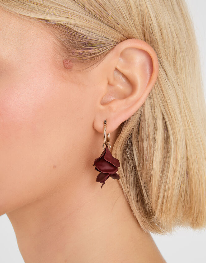 Enamel Flower Short Drop Earrings, , large