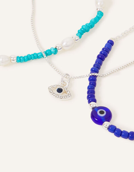 Eye Charm Beaded Bracelets Set of Three, , large
