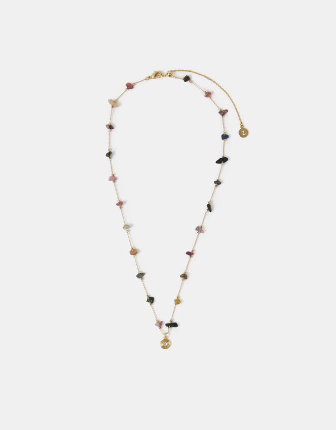 14ct Gold-Plated Semi-Precious Nugget Station Necklace, , large