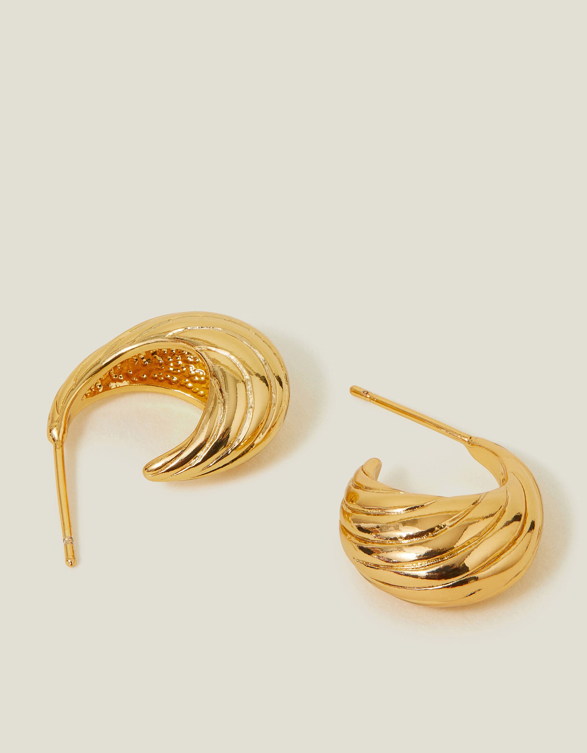 14ct Gold Plated Twisted Teardrop Earrings Gold Plated Accessorize UK