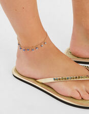 3-Pack Leaf Bead Charm Anklets, , large